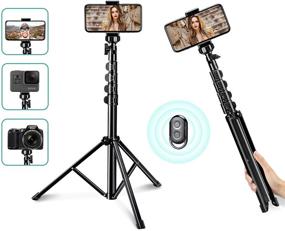 img 4 attached to 📸 XOMSIZE 54" Selfie Stick Tripod with Remote for iPhone - Extendable Phone Stand for Video Conferencing, Recording, Photography, YouTube, Blogging, and Traveling - Compatible with iOS & Android - Ideal for Laptop and Computer Use