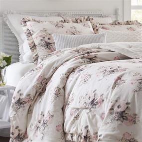 img 2 attached to 🛏️ Laura Ashley Viola Collection: Comforter Set - Luxury Ultra Soft Cotton Bedding for Stylish Home Decor, Queen Size, Beige