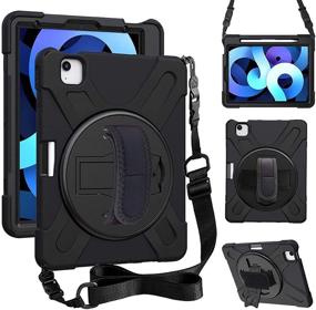 img 4 attached to 📱 ZenRich iPad Air 4th Gen Case 2020 - Shockproof, Pencil Holder, Hand Strap - Black