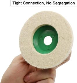 img 1 attached to 🎛️ 10 Pack 4 Inch Round Wool Felt Disc Wheel Pad for 100 Angle Grinder - Buffing Polishing Buffer Bore Dia-White & Green: Quality Wool Felt Pads for Efficient Finishing