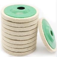 🎛️ 10 pack 4 inch round wool felt disc wheel pad for 100 angle grinder - buffing polishing buffer bore dia-white & green: quality wool felt pads for efficient finishing logo