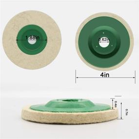 img 3 attached to 🎛️ 10 Pack 4 Inch Round Wool Felt Disc Wheel Pad for 100 Angle Grinder - Buffing Polishing Buffer Bore Dia-White & Green: Quality Wool Felt Pads for Efficient Finishing