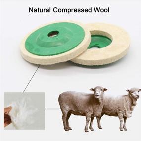 img 2 attached to 🎛️ 10 Pack 4 Inch Round Wool Felt Disc Wheel Pad for 100 Angle Grinder - Buffing Polishing Buffer Bore Dia-White & Green: Quality Wool Felt Pads for Efficient Finishing