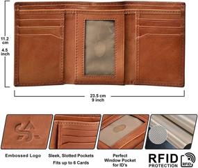 img 3 attached to 👝 Sharsal Trifold Leather Wallet - Men's Accessories with Blocking Technology