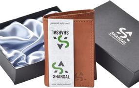 img 2 attached to 👝 Sharsal Trifold Leather Wallet - Men's Accessories with Blocking Technology