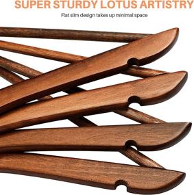 img 1 attached to 🎀 Smartor Walnut Wooden Hangers - Heavy Duty Coat Hangers with Rose Gold Hook, Natural Smooth Finish - Premium Wood Hangers for Clothes and Suits (20 Pack)