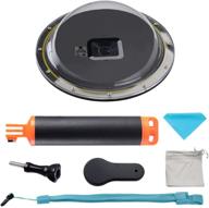 📷 suptig dome port lens: compatible with gopro hero 7 black, hero 6 black, and hero 5 - includes waterproof housing case and handheld floating bar for diving, snorkeling, and underwater photography logo
