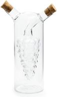 🍇 fox run 7050 grape motif oil and vinegar cruet dispenser bottle: clear borosilicate glass solution logo