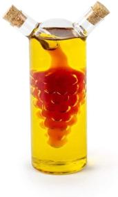 img 1 attached to 🍇 Fox Run 7050 Grape Motif Oil and Vinegar Cruet Dispenser Bottle: Clear Borosilicate Glass Solution