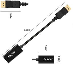 img 3 attached to DisplayPort to HDMI Adapter Cable, Anbear Male to Female Converter for Desktops and Laptops with DisplayPort Connectivity - Connect to HDMI Displays (1 Pack)