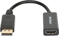 displayport to hdmi adapter cable, anbear male to female converter for desktops and laptops with displayport connectivity - connect to hdmi displays (1 pack) logo