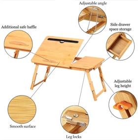 img 2 attached to 📚 Ultimate Multi-Tasking Bamboo Laptop Bed Tray: Foldable Lap Desk, TV Tray Table & Smartphone Tablet Holder for Study, Homework, Reading, and Dining