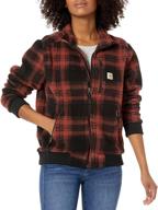 🧥 stay warm in style with carhartt women's high pile fleece jacket logo