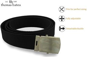 img 2 attached to 🔥 Top-quality Cotton Military Belt in Sleek Black – MADE for Durability and Style