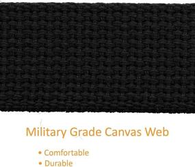 img 1 attached to 🔥 Top-quality Cotton Military Belt in Sleek Black – MADE for Durability and Style