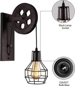 img 2 attached to 🔌✨ BAYCHEER Keyed Socket Pulley LED Wall Sconce: Industrial Retro Light Fixture for Indoor Lighting, Rust Finished - Perfect for Barns and Restaurants