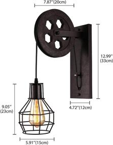 img 3 attached to 🔌✨ BAYCHEER Keyed Socket Pulley LED Wall Sconce: Industrial Retro Light Fixture for Indoor Lighting, Rust Finished - Perfect for Barns and Restaurants