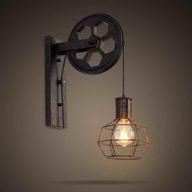 🔌✨ baycheer keyed socket pulley led wall sconce: industrial retro light fixture for indoor lighting, rust finished - perfect for barns and restaurants логотип