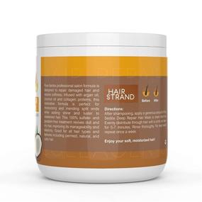 img 2 attached to 💇 Deep Conditioning Hair Treatment - 100% Organic Argan Oil Hair Mask (16 Oz) with Coconut Oil and Collagen - Repair Dry, Damaged, Frizzy, Color Treated or Natural Hair After Shampoo