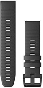 img 1 attached to 🕗 Garmin Quickfit 22 Watch Band: Slate Gray Silicone with Black Hardware (010-12863-22) - Premium Quality and Easy-to-Use Replacement Band