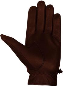 img 3 attached to 🧤 Brown Biker Police Leather Motorcycle Riding Ventilation Driving Gloves S - New