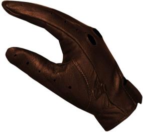 img 1 attached to 🧤 Brown Biker Police Leather Motorcycle Riding Ventilation Driving Gloves S - New