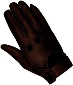 img 4 attached to 🧤 Brown Biker Police Leather Motorcycle Riding Ventilation Driving Gloves S - New