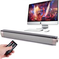 🔋 2000mah battery usb speaker sound bar with bluetooth for computer, tv, desktop, laptop, pc, monitor, cellphone, mp4 - remote control, rca, aux support | home audio tv speaker logo