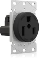 elegrp 50 amps 250v flush mounting power outlet: nema 6-50r receptacle, straight blade welder outlet, heavy duty, grounding, ul listed (1 pack) logo