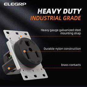 img 3 attached to ELEGRP 50 Amps 250V Flush Mounting Power Outlet: NEMA 6-50R Receptacle, Straight Blade Welder Outlet, Heavy Duty, Grounding, UL Listed (1 Pack)