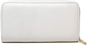 img 4 attached to 👛 Stylish Me Plus Women's Long Wallet with Zipper Closure, Card Slots & Coin Pouch - Fashionable Solid Color Faux Leather PU Design