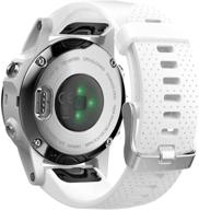 📱 notocity compatible fenix 5s watch band: premium 20mm soft silicone strap with easy fit, perfect replacement for fenix 5s / 5s plus/fenix 6s/fenix 6s pro/d2 delta s smartwatch - silver buckle-white logo