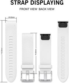 img 1 attached to 📱 NotoCity Compatible Fenix 5S Watch Band: Premium 20mm Soft Silicone Strap with Easy Fit, Perfect Replacement for Fenix 5S / 5S Plus/Fenix 6S/Fenix 6S Pro/D2 Delta S Smartwatch - Silver Buckle-White