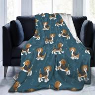 🐶 cuddly cartoon beagle dog blanket: ultra-soft lightweight throw for bed, couch & living room – warm, cozy & fluffy 40x50 inch plush blanket logo
