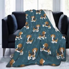 img 4 attached to 🐶 Cuddly Cartoon Beagle Dog Blanket: Ultra-Soft Lightweight Throw for Bed, Couch & Living Room – Warm, Cozy & Fluffy 40x50 inch Plush Blanket