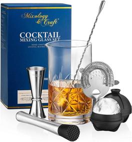 img 2 attached to 7-Piece Bartender Kit - Mixing Glass Set with Crystal Stirring Glass (24oz), Japanese Jigger, Spoon, Muddler, and Strainer - Mixology & Craft Cocktail Essentials - Premium Bar Accessories and Tools