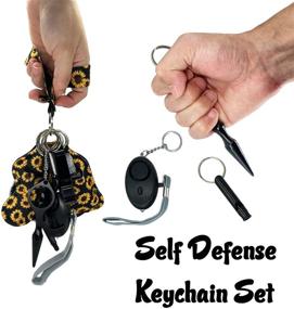 img 2 attached to 🌼 Ultimate Self Defense Keychain for Women: Safe Sound Personal Alarm + Anti-Wolf Defense - 1 Pack with 10 Black Sunflower Items