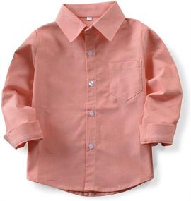 img 1 attached to 👕 OCHENTA Boys' Oxford Shirt with Buttoned Sleeves for Enhanced SEO