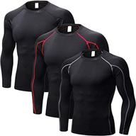 👕 3-pack men's cooling shirts - long sleeve athletic tees with sun protection логотип