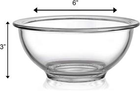 img 3 attached to 🍲 Bovado 1 Quart Glass Bowl Set for Storage, Mixing, and Serving (2 Pack) - Clear, Safe for Dishwasher, Freezer, and Oven, Easy-Clean (1 Quart - 2 Pack)