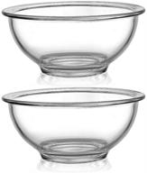 🍲 bovado 1 quart glass bowl set for storage, mixing, and serving (2 pack) - clear, safe for dishwasher, freezer, and oven, easy-clean (1 quart - 2 pack) logo