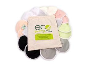 img 2 attached to 🌿 Washable Reusable Bamboo Nursing Pads - Round & Contoured, Organic Bamboo Breastfeeding Pads - Medium Size (10cm), 14 Pack with 2 Bonus Pouches & Free E-Book - Perfect Baby Shower Gift for Enhanced Comfort and Environmental Consciousness