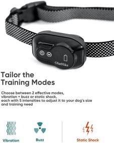 img 2 attached to 🐶 OlarHike Rechargeable Bark Collar for Small to Medium Dogs - Two-Mode Training Collar with Adjustable Sensitivity and Intensity, Automatic Shock Collar with Replacement Dog Collar