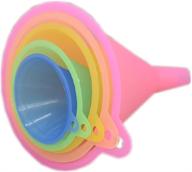 🌈 vibrantly-colored linglan kitchen rainbow funnel set - 5 pieces cooking funnel set (67, 83, 98, 110, and 125mm) - boost efficiency in your kitchen логотип