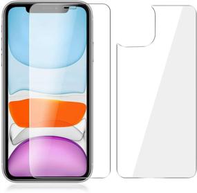 img 1 attached to [3 Pack] iPhone 11 Screen Protector + Camera Protector | Tempered Glass Front and Back Protective Film [Anti-Scratch] [New Version]