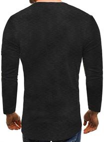 img 3 attached to JXEWW Long Sleeve Henley Blouse Buttons Men's Clothing for Shirts