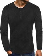 jxeww long sleeve henley blouse buttons men's clothing for shirts logo