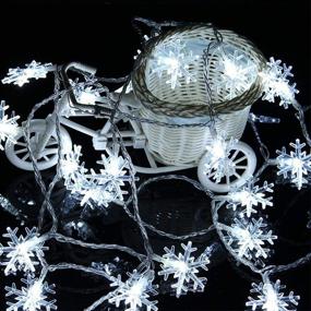 img 3 attached to BDyBoHF Snowflake String Lights, Christmas Lights 10FT 20LED Fairy Lights (Battery ❄️ Powered) for Xmas Indoor Outdoor Snow Theme Home Garden Party Hanging Decorations (Cold White)