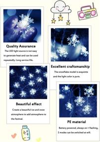 img 1 attached to BDyBoHF Snowflake String Lights, Christmas Lights 10FT 20LED Fairy Lights (Battery ❄️ Powered) for Xmas Indoor Outdoor Snow Theme Home Garden Party Hanging Decorations (Cold White)