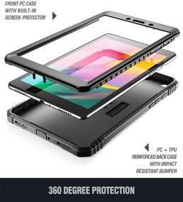 img 1 attached to 📱 Galaxy Tab A 8.0 2019 Rugged Case with Kickstand - Poetic Full Body Shockproof Cover, Black